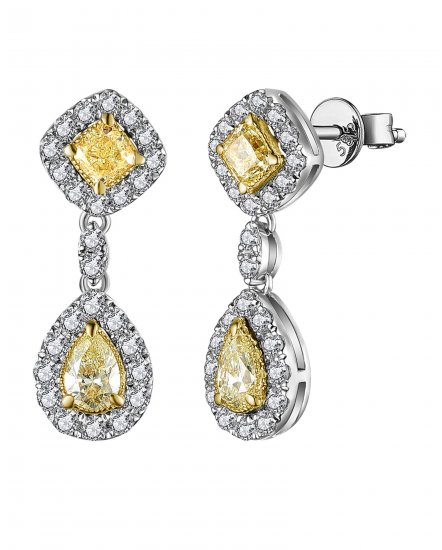MULTI TONE PEAR DIAMOND DANGLING (TE1223)